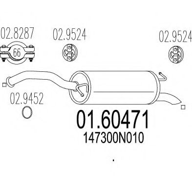 MTS 01.60471 Глушитель выхлопных газов конечный 