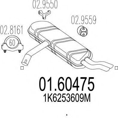 MTS 01.60475 Глушитель выхлопных газов конечный 