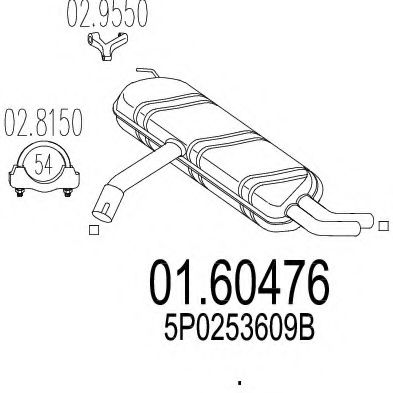 MTS 01.60476 Глушитель выхлопных газов конечный 