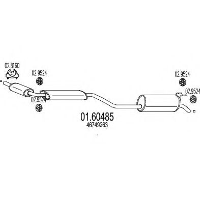 MTS 01.60485 Глушитель выхлопных газов конечный 