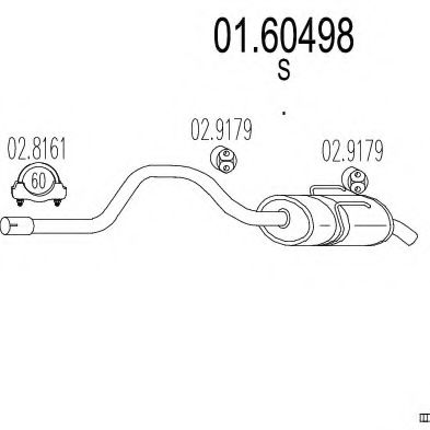 MTS 01.60498 Глушитель выхлопных газов конечный 