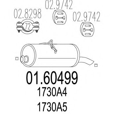 MTS 01.60499 Глушитель выхлопных газов конечный 