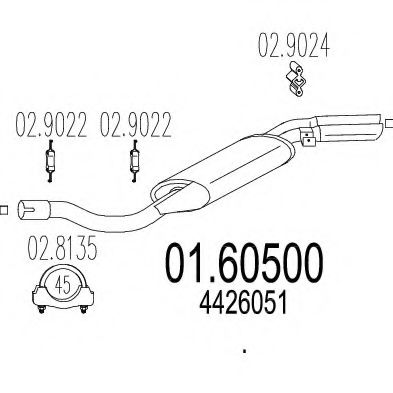 MTS 01.60500 Глушитель выхлопных газов конечный 