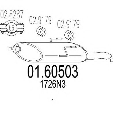 MTS 01.60503 Глушитель выхлопных газов конечный 