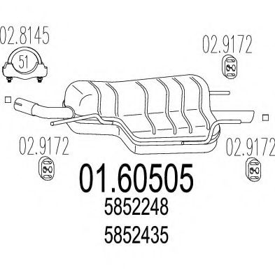 MTS 01.60505 Глушитель выхлопных газов конечный 