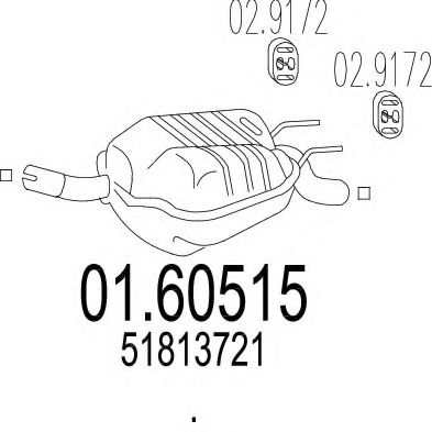 MTS 01.60515 Глушитель выхлопных газов конечный 