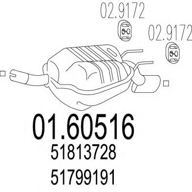 MTS 01.60516 Глушитель выхлопных газов конечный 