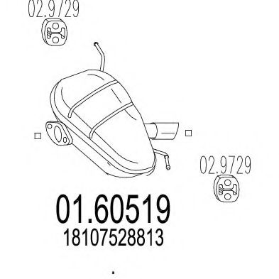 MTS 01.60519 Глушитель выхлопных газов конечный 
