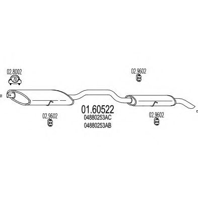 MTS 01.60522 Глушитель выхлопных газов конечный 