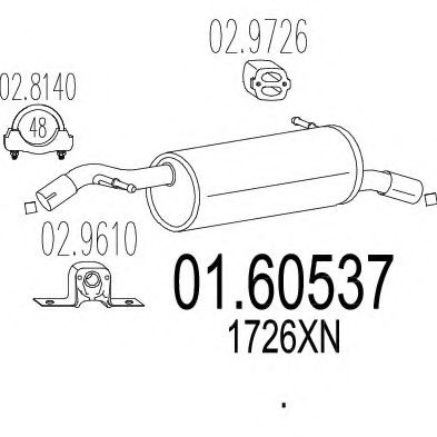 MTS 01.60537 Глушитель выхлопных газов конечный 