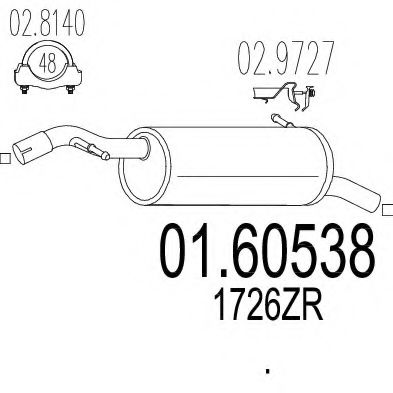 MTS 01.60538 Глушитель выхлопных газов конечный 