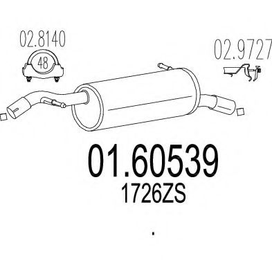 MTS 01.60539 Глушитель выхлопных газов конечный 
