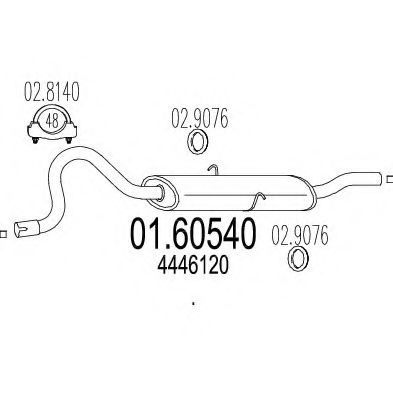 MTS 01.60540 Глушитель выхлопных газов конечный 