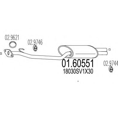 MTS 01.60551 Глушитель выхлопных газов конечный 