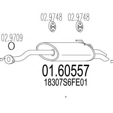 MTS 01.60557 Глушитель выхлопных газов конечный 