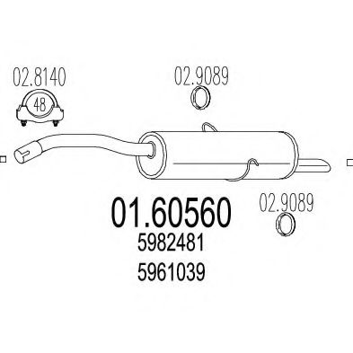 MTS 01.60560 Глушитель выхлопных газов конечный 