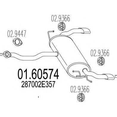MTS 01.60574 Глушитель выхлопных газов конечный 