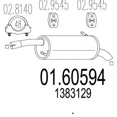 MTS 01.60594 Глушитель выхлопных газов конечный 