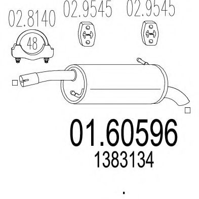 MTS 01.60596 Глушитель выхлопных газов конечный 