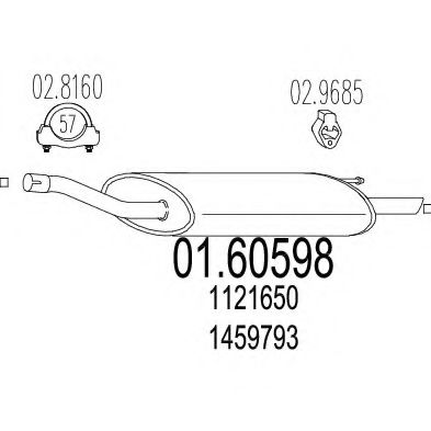 MTS 01.60598 Глушитель выхлопных газов конечный 