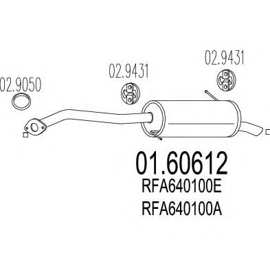 MTS 01.60612 Глушитель выхлопных газов конечный для MAZDA 323 F VI (Мазда 323 ф6) MTS 01.60612 Глушитель выхлопных газов конечный для MAZDA 323 F VI (Мазда 323 ф6)