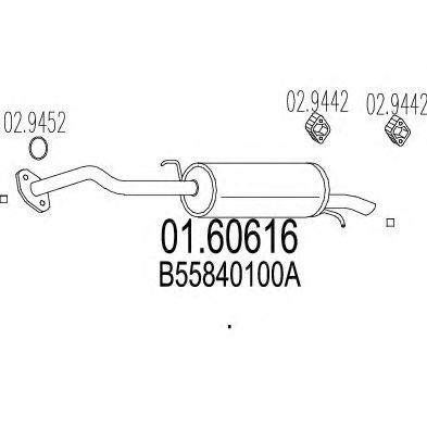 MTS 01.60616 Глушитель выхлопных газов конечный для MAZDA (Мазда) MTS 01.60616 Глушитель выхлопных газов конечный для MAZDA (Мазда)