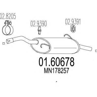 MTS 01.60678 Глушитель выхлопных газов конечный 