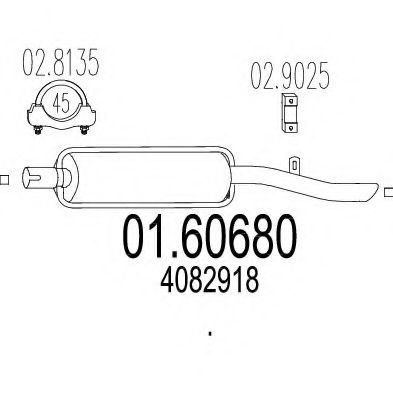 MTS 01.60680 Глушитель выхлопных газов конечный 