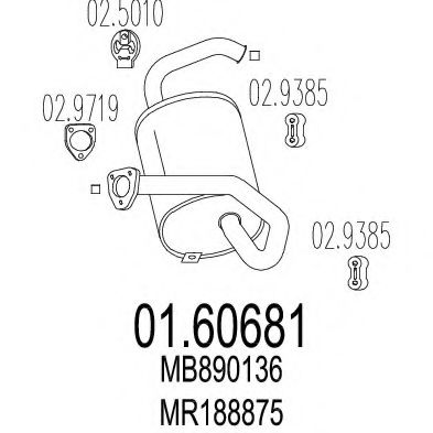 MTS 01.60681 Глушитель выхлопных газов конечный 