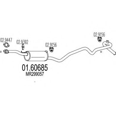 MTS 01.60685 Глушитель выхлопных газов конечный для MITSUBISHI L 400 / SPACE GEAR (Митсубиши/митсубиси Л 400 / спаcэ гэар) MTS 01.60685 Глушитель выхлопных газов конечный для MITSUBISHI L 400 / SPACE GEAR (Митсубиши/митсубиси Л 400 / спаcэ гэар)