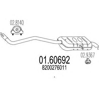 MTS 01.60692 Глушитель выхлопных газов конечный 
