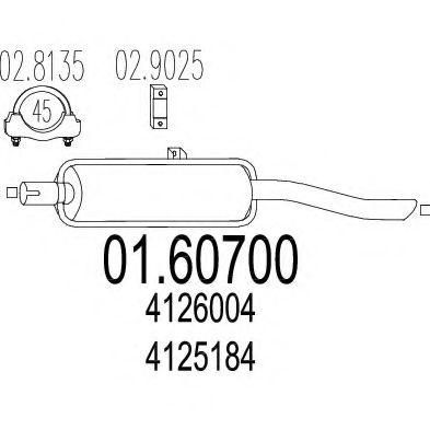 MTS 01.60700 Глушитель выхлопных газов конечный 