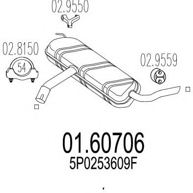 MTS 01.60706 Глушитель выхлопных газов конечный для SEAT ALTEA (Сеат Алтэа) MTS 01.60706 Глушитель выхлопных газов конечный для SEAT ALTEA (Сеат Алтэа)