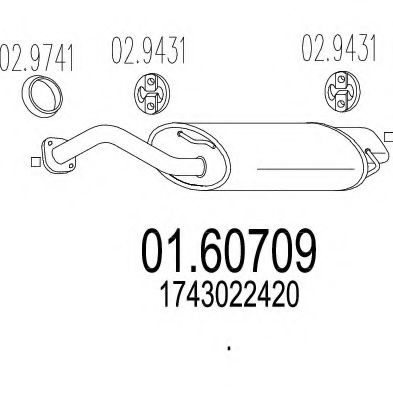 MTS 01.60709 Глушитель выхлопных газов конечный 
