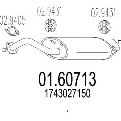MTS 01.60713 Глушитель выхлопных газов конечный 