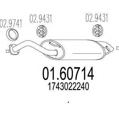 MTS 01.60714 Глушитель выхлопных газов конечный 