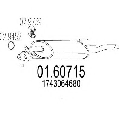 MTS 01.60715 Глушитель выхлопных газов конечный 