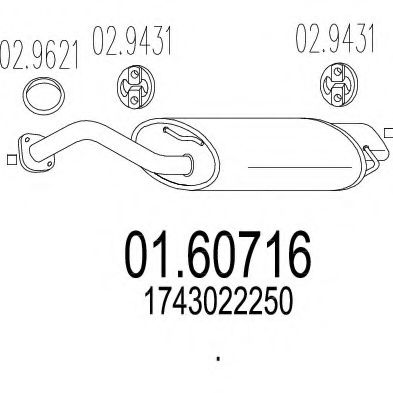 MTS 01.60716 Глушитель выхлопных газов конечный 