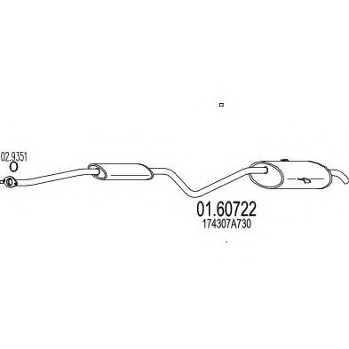 MTS 01.60722 Глушитель выхлопных газов конечный 