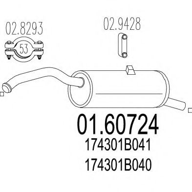 MTS 01.60724 Глушитель выхлопных газов конечный 