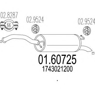 MTS 01.60725 Глушитель выхлопных газов конечный для TOYOTA YARIS (Тойота/тоета Ярис) MTS 01.60725 Глушитель выхлопных газов конечный для TOYOTA YARIS (Тойота/тоета Ярис)
