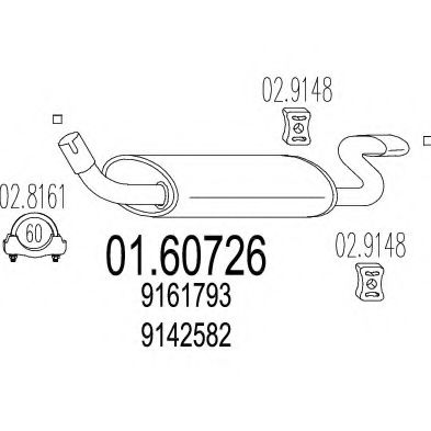 MTS 01.60726 Глушитель выхлопных газов конечный 