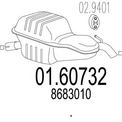 MTS 01.60732 Глушитель выхлопных газов конечный 