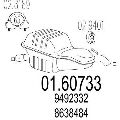 MTS 01.60733 Глушитель выхлопных газов конечный 