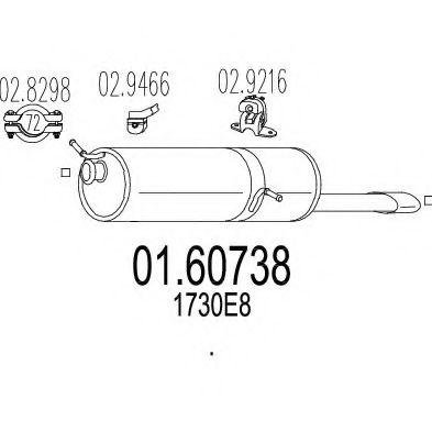 MTS 01.60738 Глушитель выхлопных газов конечный 