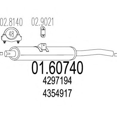 MTS 01.60740 Глушитель выхлопных газов конечный 