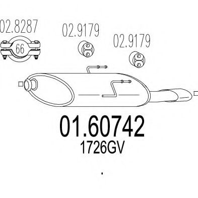 MTS 01.60742 Глушитель выхлопных газов конечный 