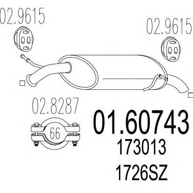 MTS 01.60743 Глушитель выхлопных газов конечный 