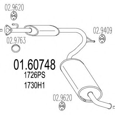 MTS 01.60748 Глушитель выхлопных газов конечный 