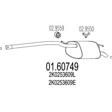 MTS 01.60749 Глушитель выхлопных газов конечный 